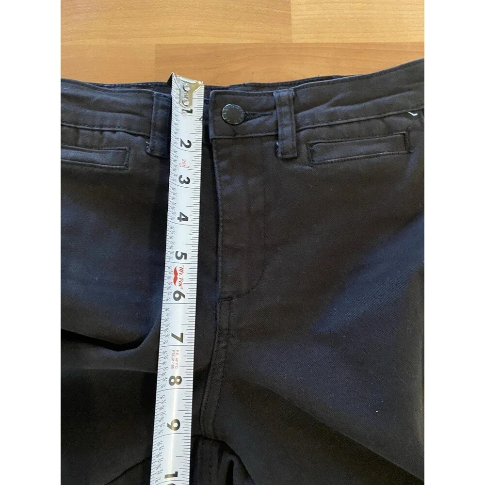 OAT New‎ York High Rise Wide Leg Crop Jeans Womens 24 Black Stretch Denim